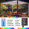 Solar Curtain Lights Outdoor 10 x 10Ft 300LED Waterproof Waterfall