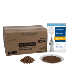 Basic American Foods Santiago Excel Refried Beans, 29.7 Oz (Pack of 6), Large Size for Food Services and Restaurants, Easy To Prepare, Gluten Free, No Artificial Colors, Flavors, or Preservatives