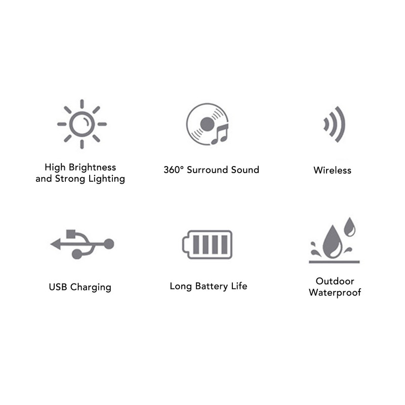 Camping Light USB Charging LED Flashlight Bluetooth Speaker Lantern Tent