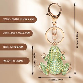 Green frog keychain, suitable for hanging on bicycles, backpacks, handbags, sports gym bags, etc.
