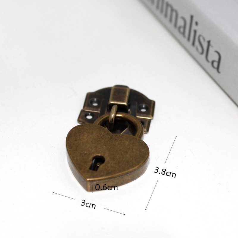 Wooden Box Padlock Set, Zinc Alloy Haspa (Bronze)