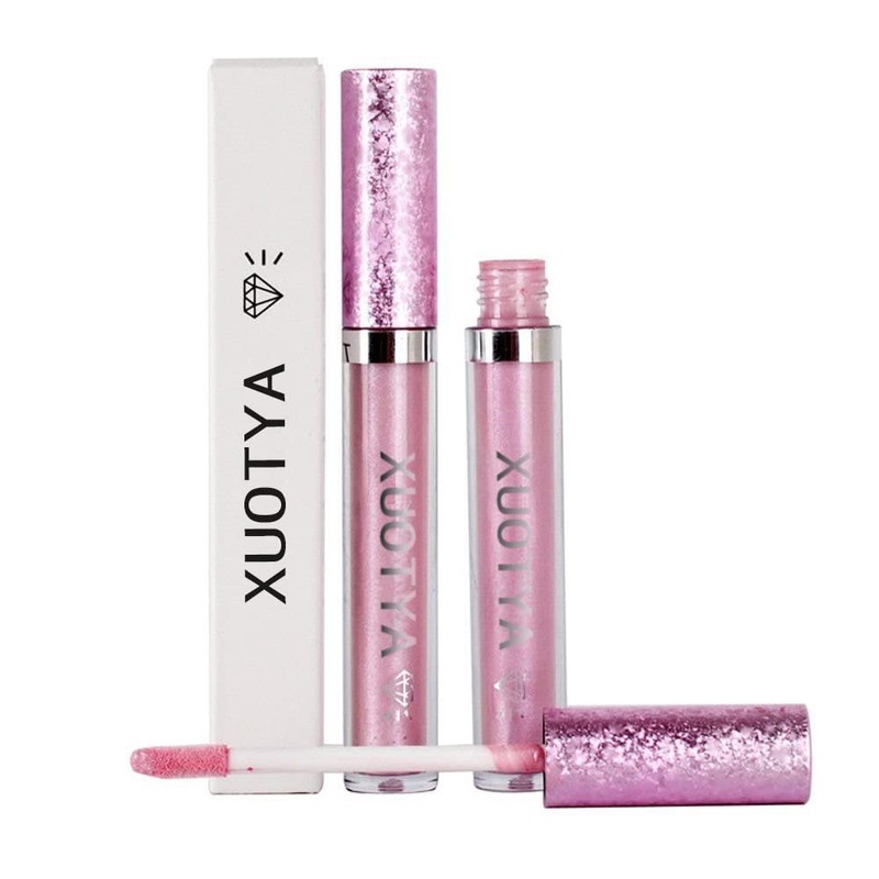 Lip Gloss Metallic Diamond Lipstick Liquid Sparkle Shimmer Lipstick Nonstick