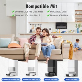 Alloytool 24 St1ck Zubeh?r f1r Dreame L10s Pro Ultra Heat / L10s Ultra Gen 2 / X30 Ultra & MOVA E30 Ultra Saugroboter, 1 Hauptb1rste 6 Staubbeutel 6 Wischpads 4 Filter 6 Seitenb1rsten 1 Reinigungsb1rste