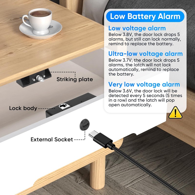 Fingerprint Remote Control Cabinet Lock, Fingerprint Remote Unlocking Within 10m,