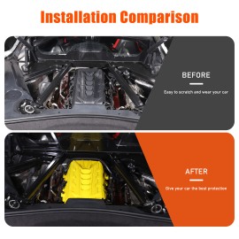 YNEI ABS Yellow Accent Engine Bay Cover Modify Part Fits Corvette Coupe C8 2020-2024