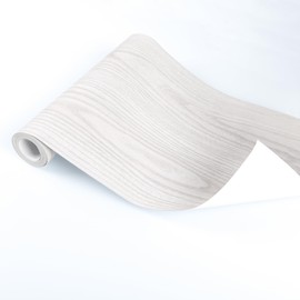 Vinylboden Selbstklebend PVC Bodenbelag Selbstklebend Fliesen Vinyl Holzoptik Bodenaufkleber Wasserdicht Verschleißfest für Küche Wohnzimmer Badezimmer Weiß Holz 30X300cm