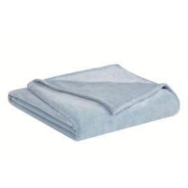 Truly Soft Everyday Reversible Velvet Plush Throw (50" x 60") - Soft and Luxurious for Family and Friends - Light Blue (TH3167LB-9100)