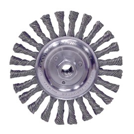 WEILER VORTEC PRO Carbon Steel Wheel Brush 0.025 in Bristle Diameter - Arbor Attachment - 6 in Outside Diameter - 36024
