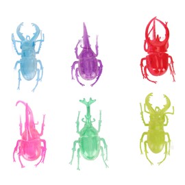 6pcs Horror Animal Simulation Model Transparent Colorful Cultivate Thinking Horrible Realistic Animals Model