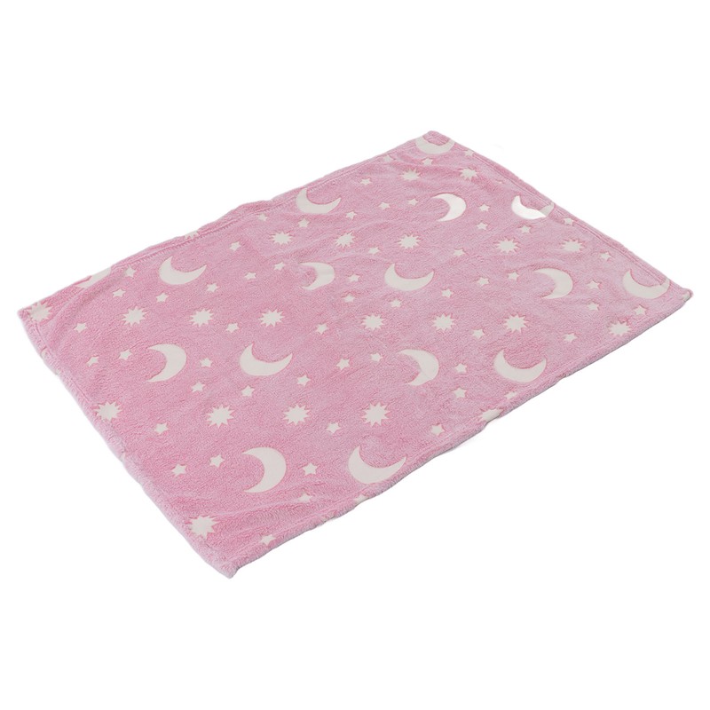 1.5x2m Luminous Blanket Double Side Flannel Star Moon Design Soft