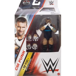 Mattel WWE Top Picks Elite Action Figure & Accessories Set, CM Punk 6-inch Collectible with Swappable Hands, Ring Gear & 25 Articulation Points