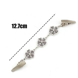 Pack of 4 Vintage Cardigan Clips for Women Pullover Clips Brooch Antique Scarf Clips Cardigan Clips Chain Collar Clips Closure for Collar Cape Scarves Mante, Acrylic