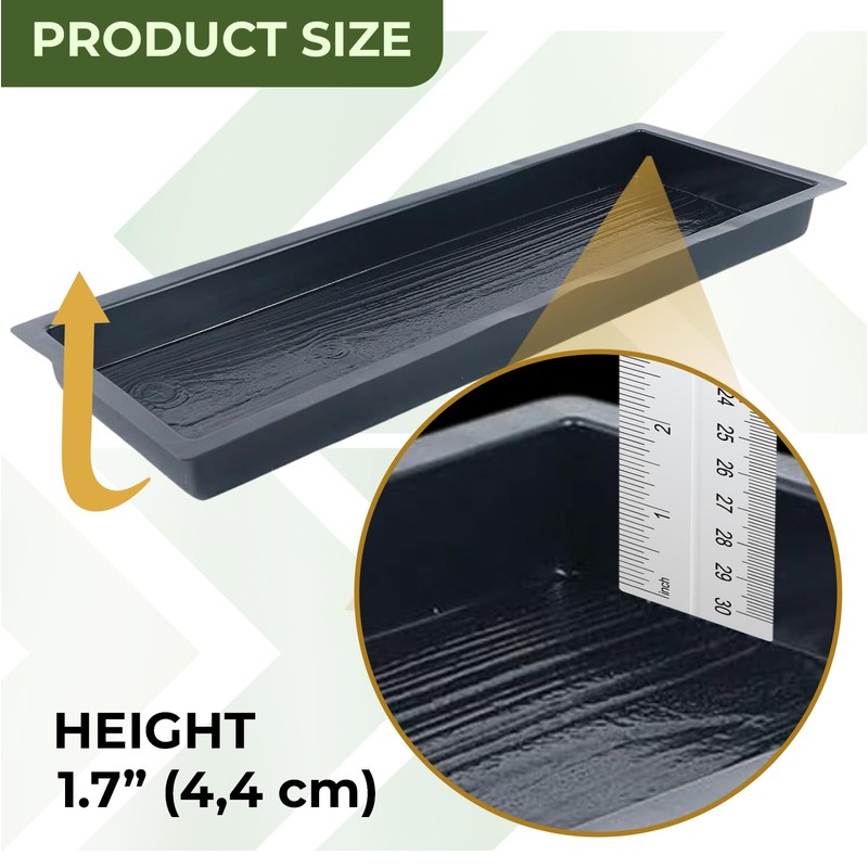 BETONEX Big DIY Precast Concrete Molds 2 pcs Wooden Pavers