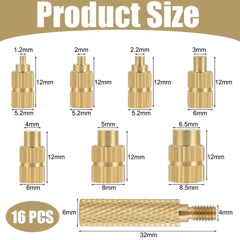 Soldering Iron Tips,16 PCS Heat-Set Insert Tips for 3D Printer