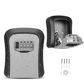 LMBMYYS Caja de Seguridad para Llaves Montada en la Pared, Cerradura de Combinación de 4 Dígitos, Fácil de Usar e Instalar, Resistente al Agua y a Golpes, Ideal para Hogar, Oficina