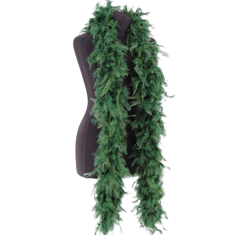 Luxury Pine Green Feather Boa – 80g -180cm