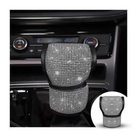 zipelo Bling Car Gear Shift Knob Cover, Rhinestone Anti-Slip Comfortable Handbrake Cover, Diamond Set Shifter Cover for Women, Auto Interior Accessories Universal Fit Van Truck