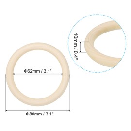 PATIKIL 80mm Wooden Rings for Crafts, 10 Pack Natural Wood Rings Unfinished Wood Loop Circle for Pendant Connectors Jewelry Making Macrame DIY Crafting, Brown