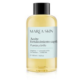 Aceite Fortalecimiento Capilar, Prensado en Frío, 100% Puro y Orgánico Certificado, Sin Hexanos, Sin Parabenos, Fortalece y Nutre Cabello, Cejas y Pestañas, Reduce Frizz | 30 Días de Garantía | Marea Skin | Club Marea (4.22 oz | 125 ml)