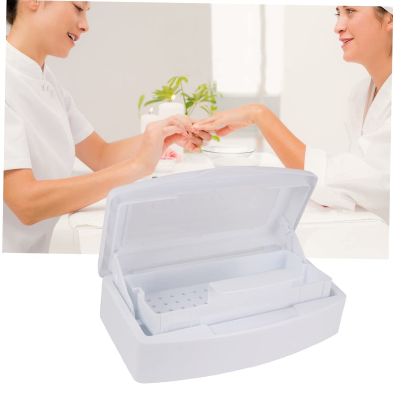 FOMIYES Nail Art Tool Tray Box Lid Sterilizer Manicure Case