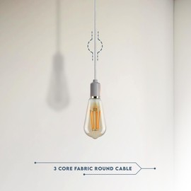 Italian Coloured 1 Meter Vintage 3 Core Round Electric Cable Fabric Covered Wire Italian Braided 0.75 mm Electrical Cable Flexible Wire for Lighting Other Appliances