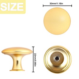 HUGOLEM 20 Pack Golden Plated Round Shining Kitchen Cabinet Knobs Cupboard Door Knobs Drawer Handle Pulls Dresser Knobs with 20 Pcs Screws for Bathroom Drawer Door Hardware