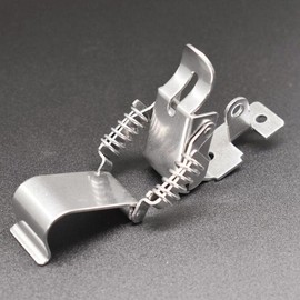 Stainless Steel 304 All in one Double Spring Locking Latch with Lock Hole ，hasps Chest Toggle Catch Clasp Furniture Hardware Accessories w/Screws (L)