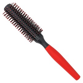 Professional Quiff Roller Round Hair Brush with Red Rubber Grip Handle - Slick Back Hair Brush, Curly Hair Brush Ideal round hair brush for men and Barbers