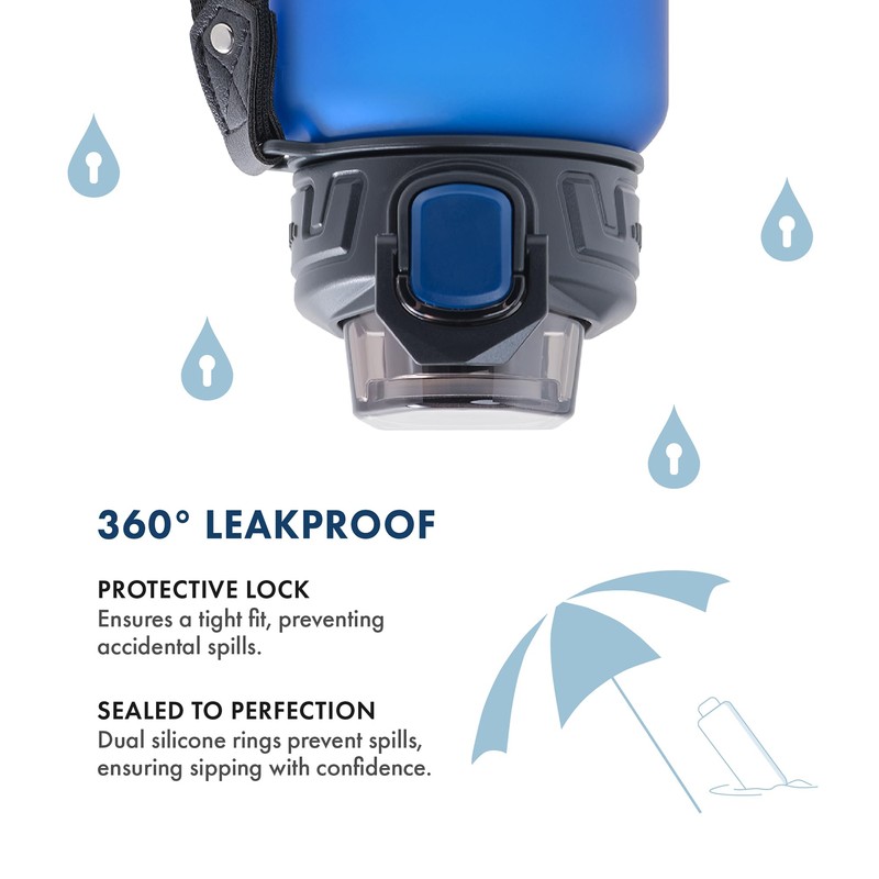 GRANDTIES Sports Tritan Plastic Water Bottle with Straw, Removable –