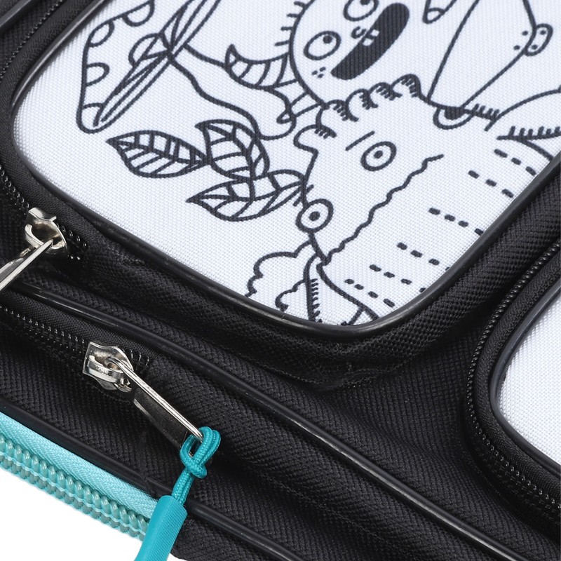 8K Kids Doodle Artwork Backpack Multi Pockets Smoothing Zipper Waterproof