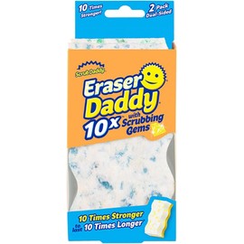 Scrub Daddy Eraser Daddy 10x, Esponja mágica para Borrador de Paredes pintadas, Limpiador de Tablas de rodapiés, esponjas de melamina, Almohadillas para Orejas de Limpieza de Doble Cara, esponjas de