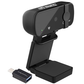 Somikon Camera Webcam: 4K USB Webcam with Lens Cover and USB A to USB Type-C Adapter (Cameras Webcam, Webcam Skype)