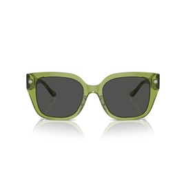 COACH Women's HC8392U Universal Fit Square Sunglasses, Transparent Key Lime/Grey Solid, 53 mm