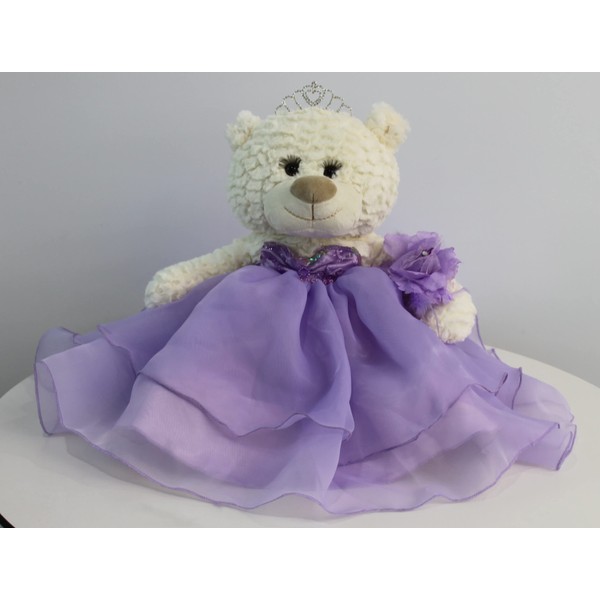 KINNEX 20" Quince Anos Teddy Bear in Lavender Dress - Collectible Last Doll Centerpiece (B16831-5)