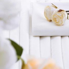 White Backdrop Curtain Wedding Decorations: 4 Panels 5ft x 8ft Polyester Fabric Backgrounds for Bridal Shower Baby Shower Birthday Photography Drapes Decor