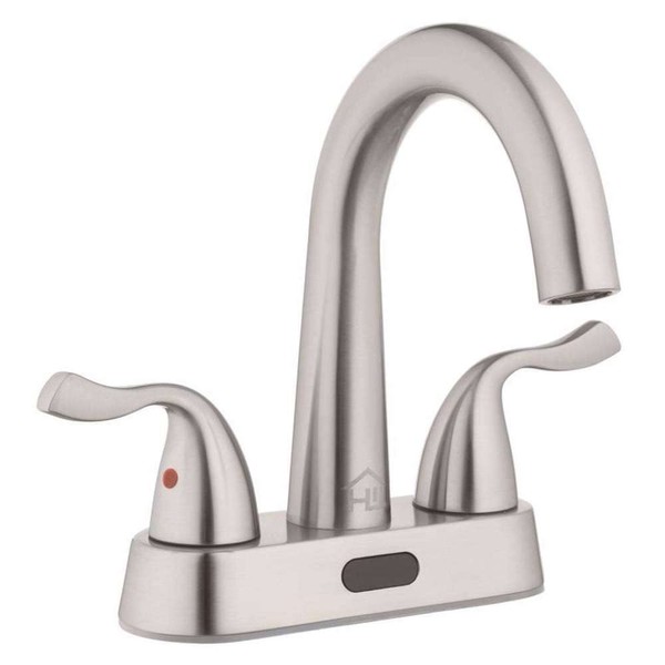 Homewerks 26-B423S-BN-HW Two-Handle 4" Centerset Touchless Brushed Nickel Bathroom Faucet