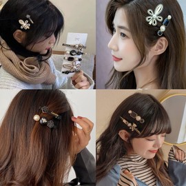 RICISUNG Hairpins, Set of 12, Stylish Hair Clips, Pearls, Hair Accessories, Glitter Pins, Hair Accessories, Hair Ornaments