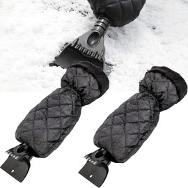 Norhogo 2pcs Glove Ice Scraper for Car Windscreen Set, Ice Scraper with Glove, Snow Scraper with Warming Soft Lined Glove, magic ice scraper for car windscreen for Car SUV Truck Windscreen and Windows