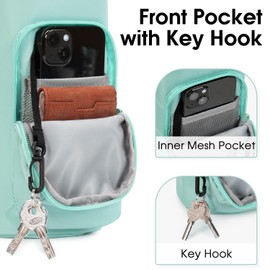 Ceneda Water Bottle Carrier Bag with Phone Pocket 32oz 40oz Tumbler Insulated Water Bottle Holder with Adjustable Shoulder Strap Carrier Sling Bag (Mint Green)