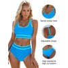 Blooming Jelly Womens High Waist Bikini Sets Sporty Color Block