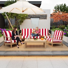 Outdoor Deep Seat Cushion Set 19"*19"*4"&Waterproof 3-Year Fade Resistant Patio Furniture Cushions&Removable Seat Bottom&Back Cushion&with Ties outdoor patio seat cushions for Chair Sofa Couch