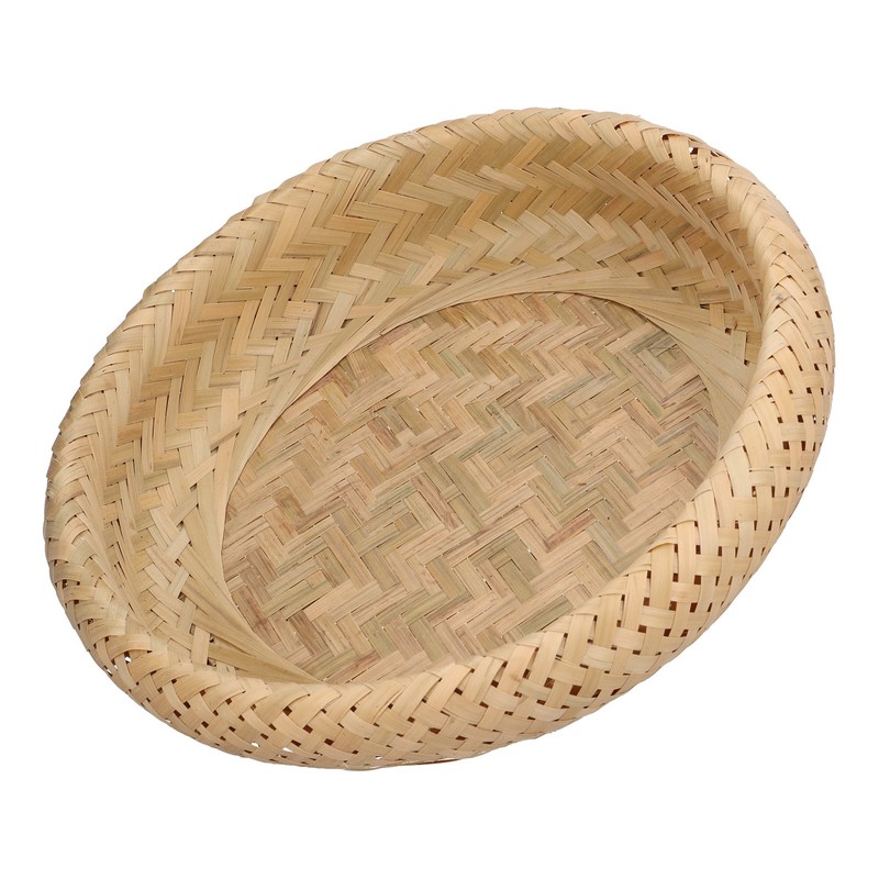 Round Bread Baskets Bamboo Hand Woven Fruits Vegetable Storage Basket