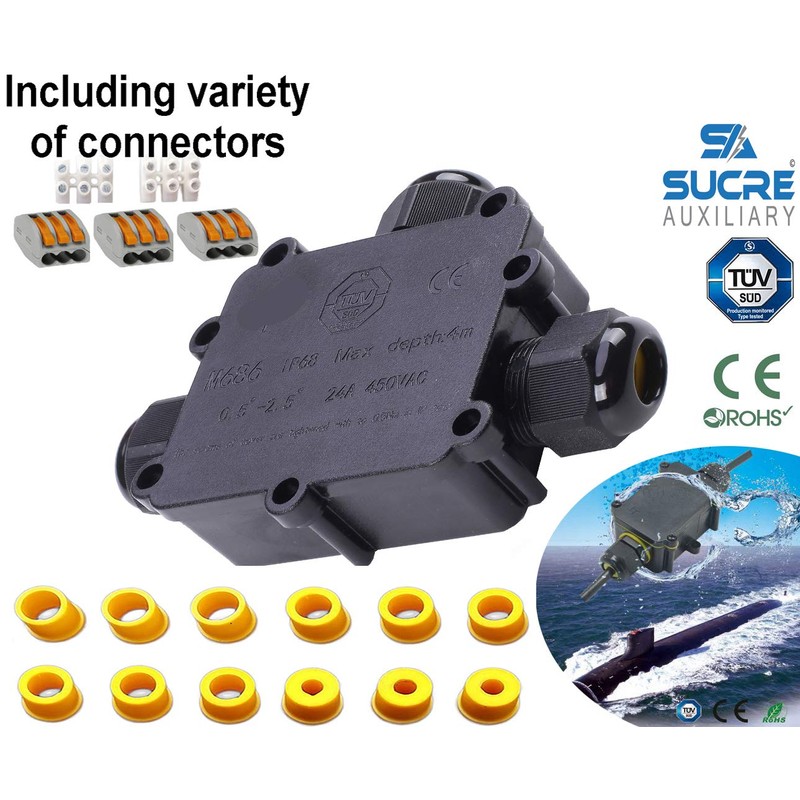Sucre Auxiliary ® 24A 450V 3 Way T Shape IP68