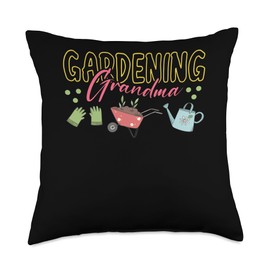 Cute Gardening Grandma Gift Funny Vegetable Garden Gardener Throw Pillow, 18x18, Multicolor