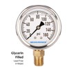 MEASUREMAN RV Water Pressure Regulator Replacement Gauge, 0-160psi, Lead-Free, Glycerin