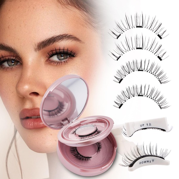 Magnetic Eyelashes with Applicator Natural Look Reusable Magnetic Lashes No