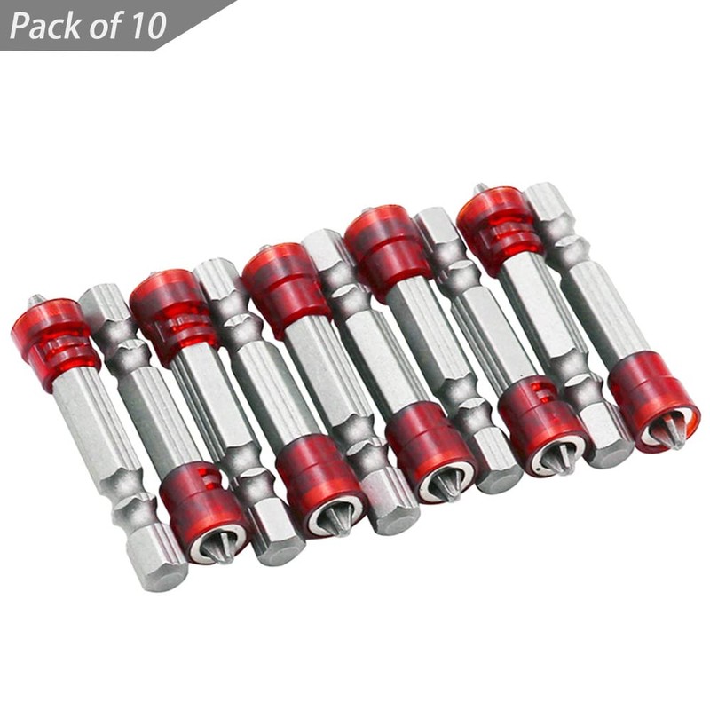 Saipor 10pcs PH2 Magnetic Phillips Screwdriver Bit 1/4 Inch Hex