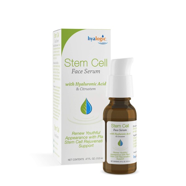 Hyalogic Stem Cell Face Serum - Infused With Citrustem - Plus Premium Hyaluronic Acid - Helps to Renew Youthful Appearance and Rejuvenate Skin .47 Fl oz
