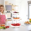 YYW 3 Tier Fruit Bowl for Kitchen Counter, White Ceramic