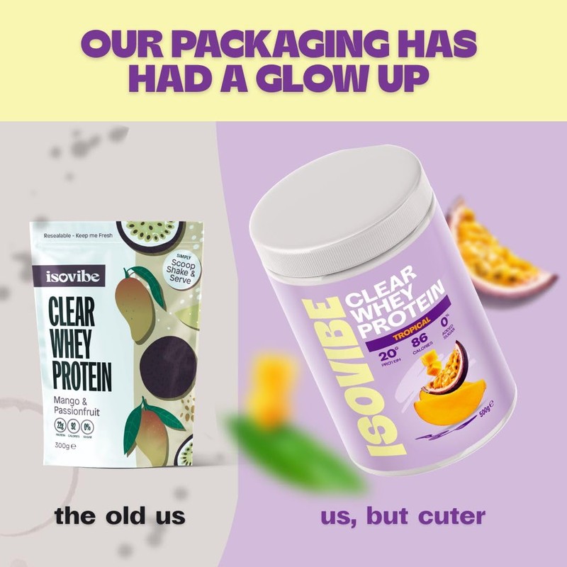 Isovibe Clear Whey Protein Powder Tropical (20 Servings) Refreshing Protein